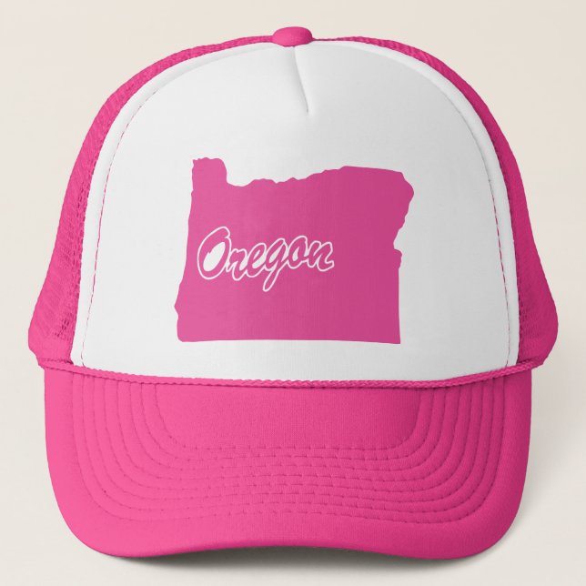 Pink State Oregon Trucker Hat (Front)