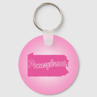 Pink State Pennsylvania Keychain