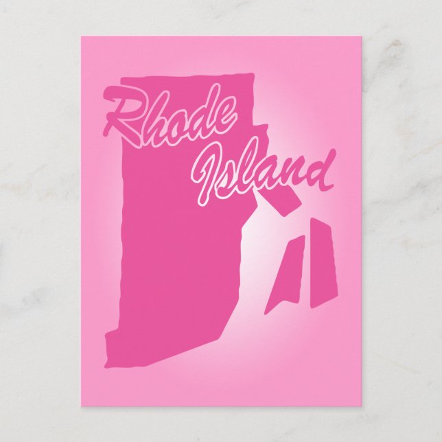 Pink State Rhode Island Postcard (Front)