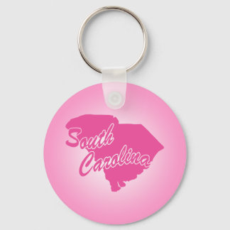 Pink State South Carolina Keychain