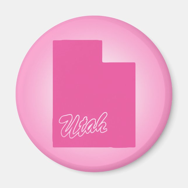 Pink State Utah Magnet (Front)