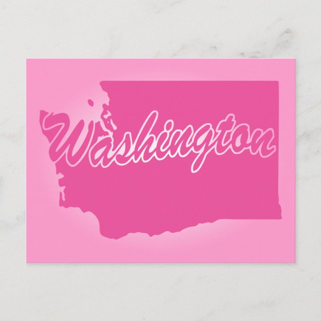 Pink State Washington Postcard (Front)