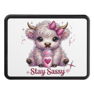 Pink, Stay Sassy, Highland Cows Hitch Cover