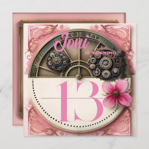 Pink Steampunk Party Invitation
