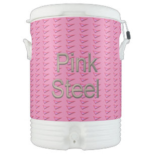 Pink Steel beverage cooler 10 gallon