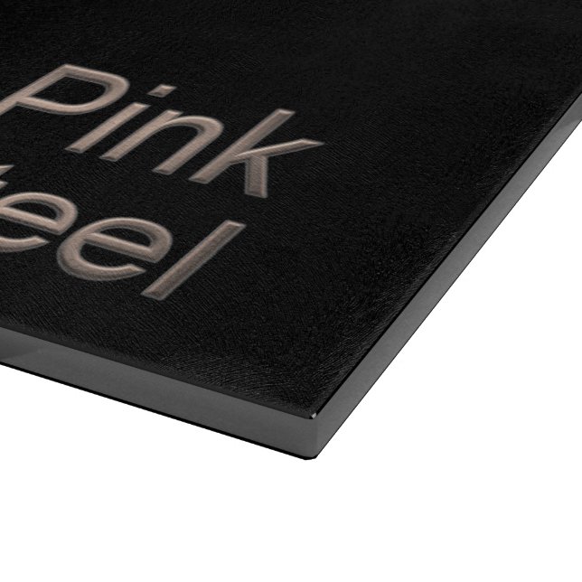 Pink Steel black glass cutting board (Corner)