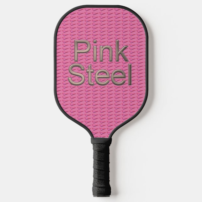 Pink Steel black pickleball paddle (Front)