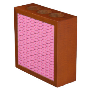 Pink Steel brown back desk organizer