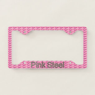 Pink Steel car license plate frame