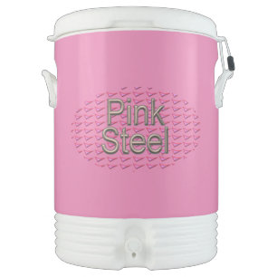 Pink Steel oval pink beverage cooler 10 gallon