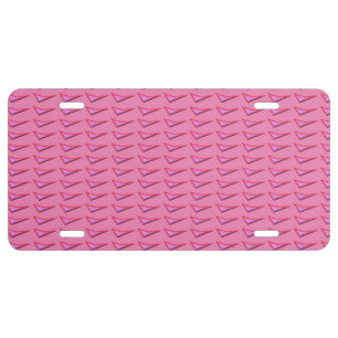Pink Steel pattern aluminum car license plate