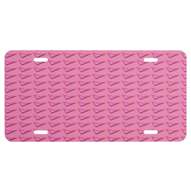 Pink Steel pattern aluminum car license plate (Front)