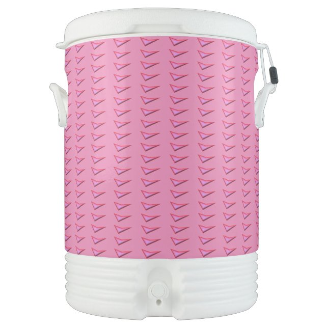 Pink Steel pattern beverage cooler 10 gallon (Front)