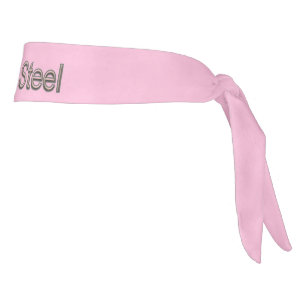 Pink Steel word pink headband