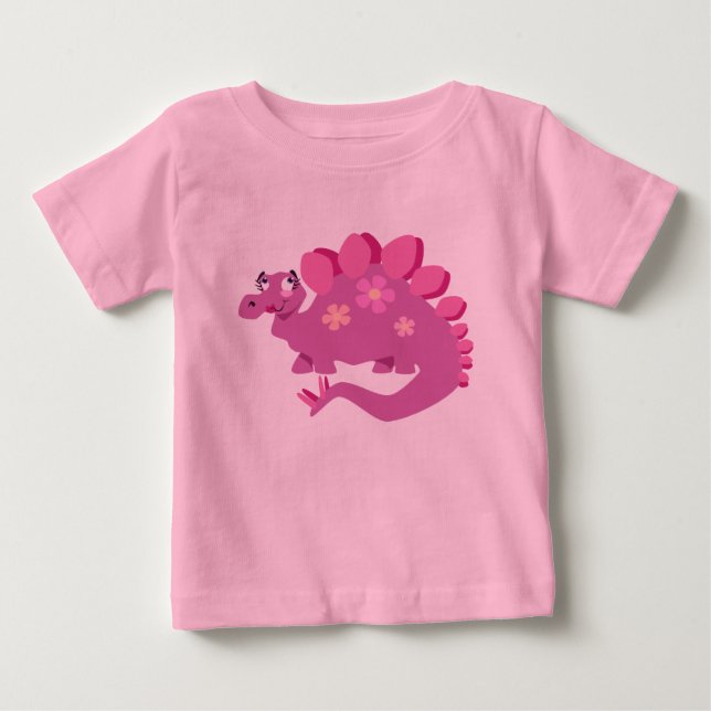 Pink Stegosaurus Baby Shirt (Front)