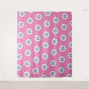 Pink Step and Repeat Backdrop Business Logo