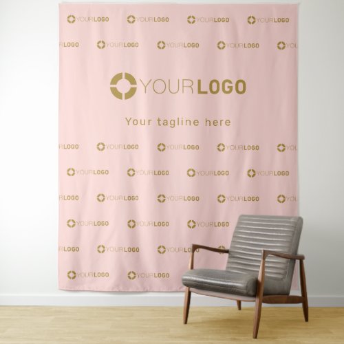 Pink Step  Repeat Logo Business Event Backdrop