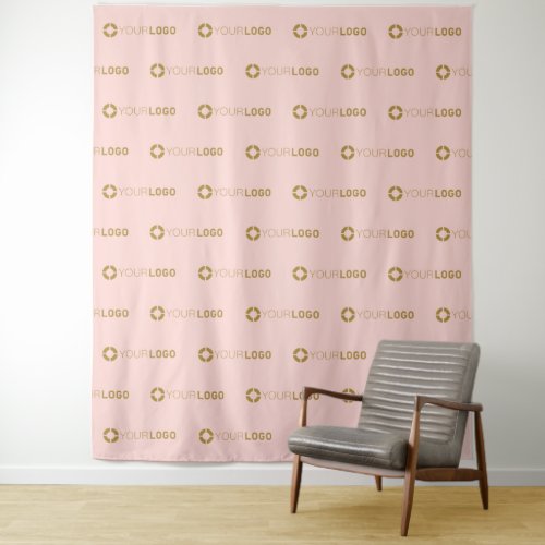 Pink Step  Repeat Logo Business Event Backdrop