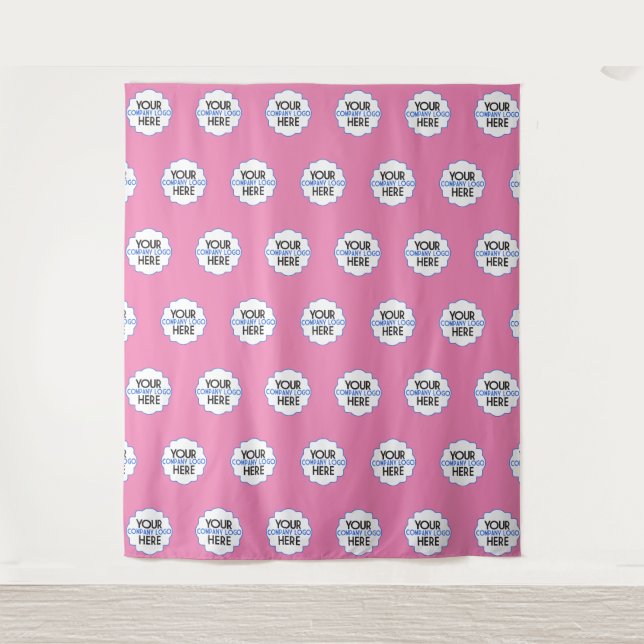Pink Step & Repeat Own Business Logo Backdrop (Front)