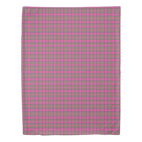 Pink Stewart Plaid Duvet Cover