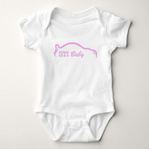 Pink STI Baby Logo Baby Bodysuit
