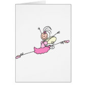 Pink Stick Ballerina Angel Card (Front)