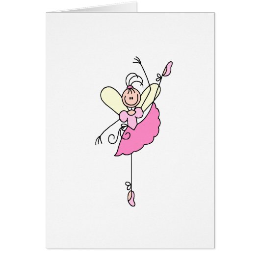 Pink Stick Ballerina Five Card (Front)