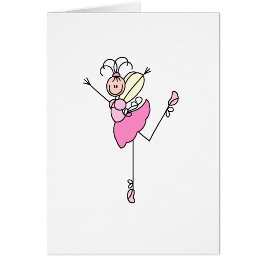 Pink Stick Ballerina Three Card (Front)
