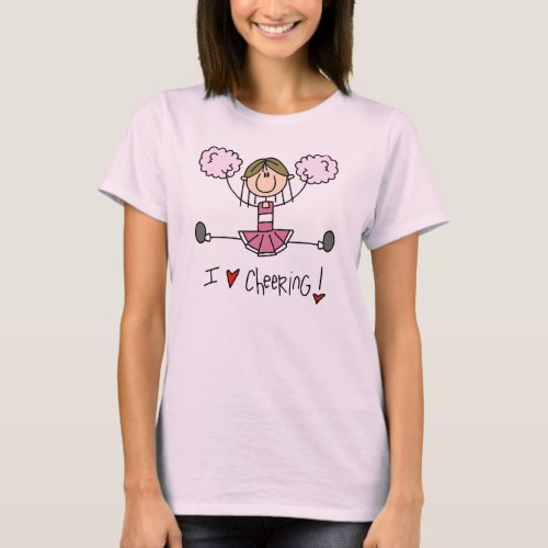 Pink Stick Figure Cheerleader T_shirts and Gifts
