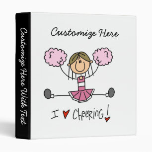Pink Stick Figure Cheerleader T-shirts and Gifts Binder