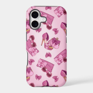 Pink stiletto and bow purse iPhone 17 case