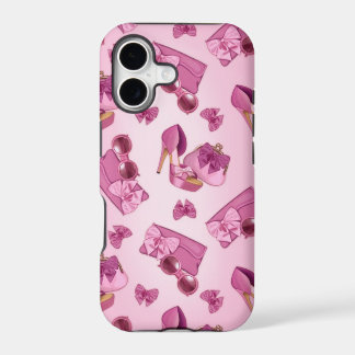 Pink stiletto and bow purse iPhone 17 case