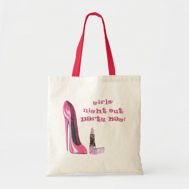 Pink Stiletto and Lipstick Girls' Night Out Party  Tote Bag (Front)
