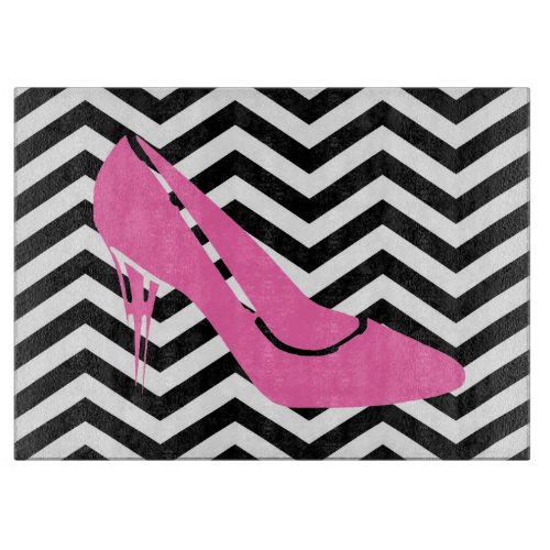 Pink Stiletto Cutting Board