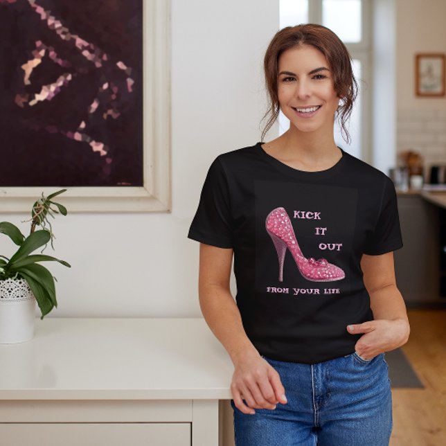 Pink Stiletto Diamonds Shoe Breast Cancer T-Shirt (Creator Uploaded)