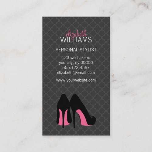 Pink Stiletto Heels Business Card Template