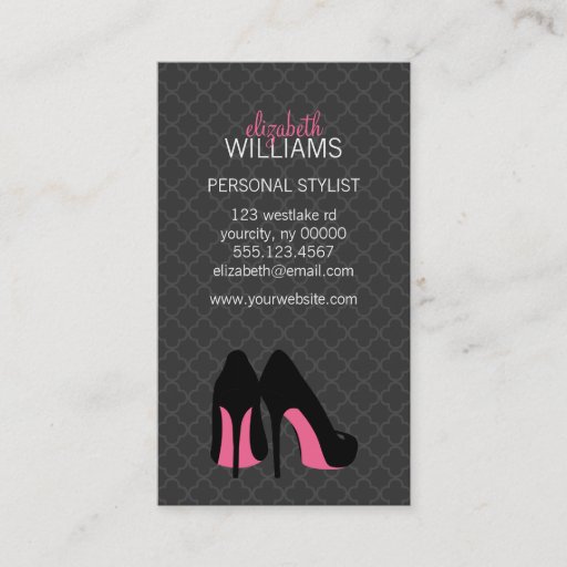 Customizable Pink Stiletto Heels Business Card Template