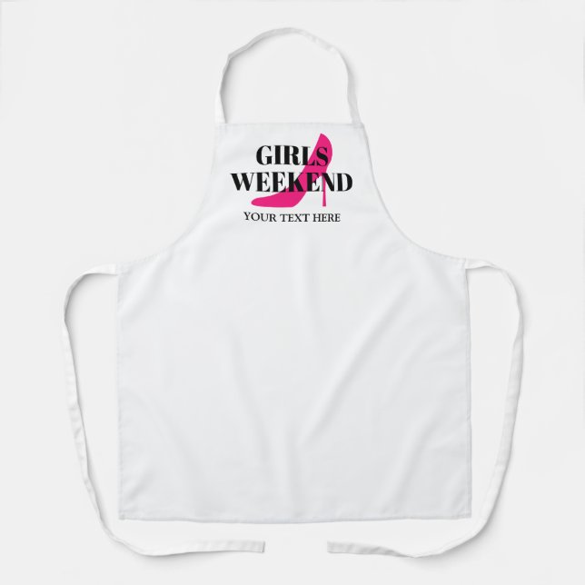 Pink stiletto high heel shoe girls weekend party apron (Front)
