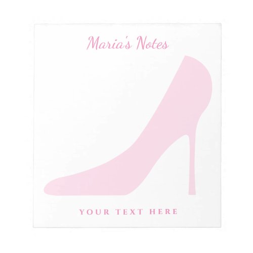 Pink stiletto high heels shoe notepad for women