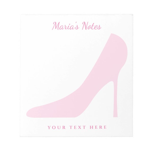 Pink stiletto high heels shoe notepad for women (Front)