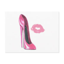 Pink Stiletto Shoe and Pink Lips