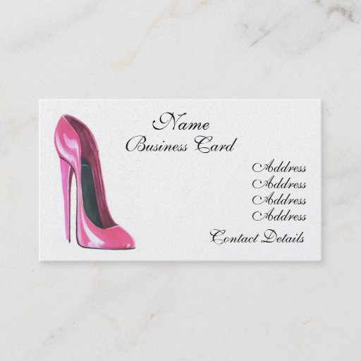 Customizable Pink Stiletto Shoe Business Card