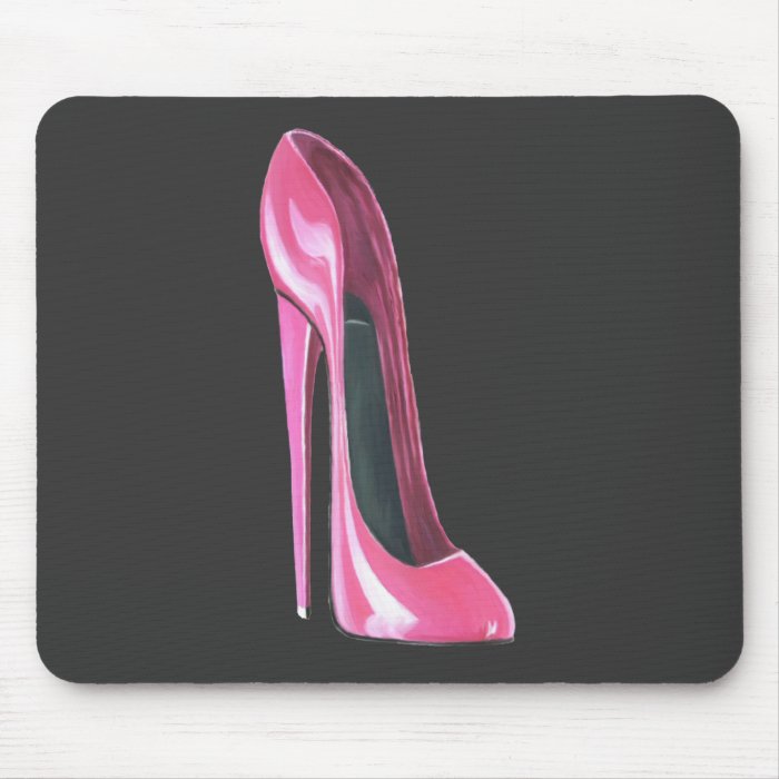 Pink stiletto shoe mouse mats