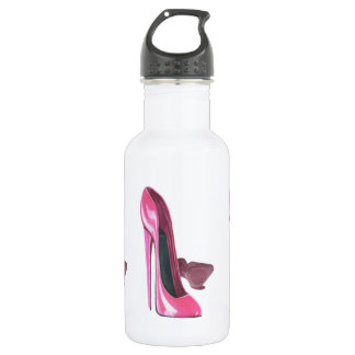 Pink Stiletto Shoes Art Water Bottle