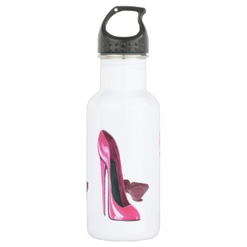 Pink Stiletto Shoes Art Water Bottle by shoe_art at Zazzle