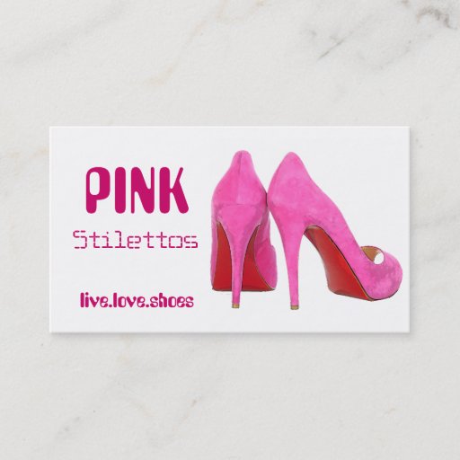 Customizable Pink Stilettos Business Card