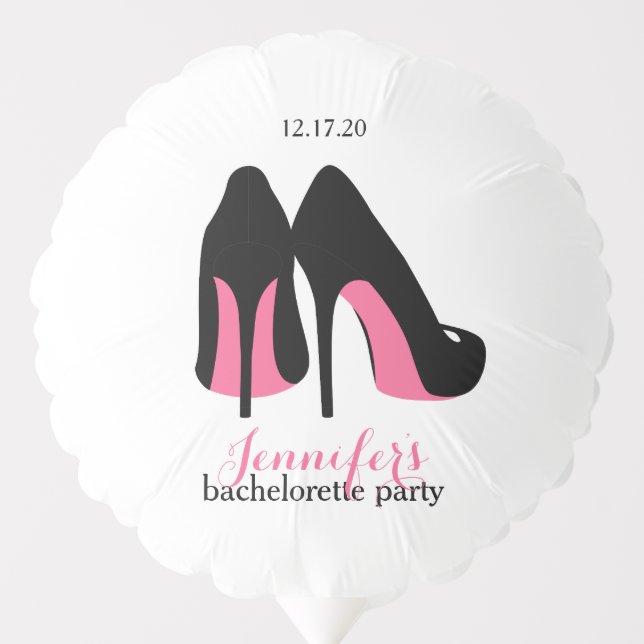 Pink Stilettos Girls Night Out Bachelorette Party Balloon (Front)