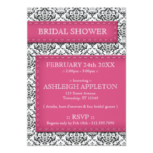 Damask Bridal Shower Invitations 5