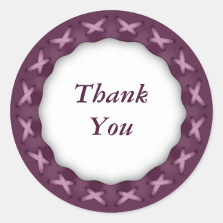 Pink Stitches Sticker - Thank You