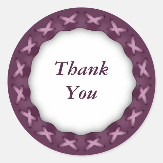 Pink Stitches Sticker - Thank You (Front)